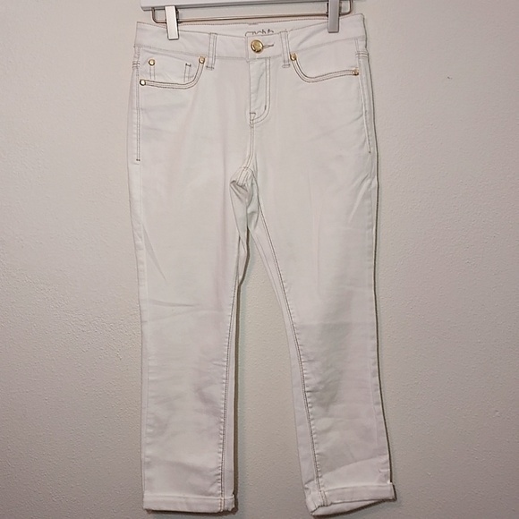 Cache White Denim Jean Capri Pants 2 - Picture 1 of 3